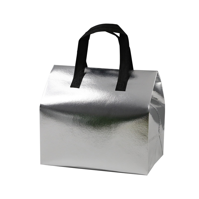 Aluminum film takeaway insulation bag, silver glossy takeaway aluminum foil insulation bag, disposable packaging bag, customized bag, commercial non-woven fabric tote bag