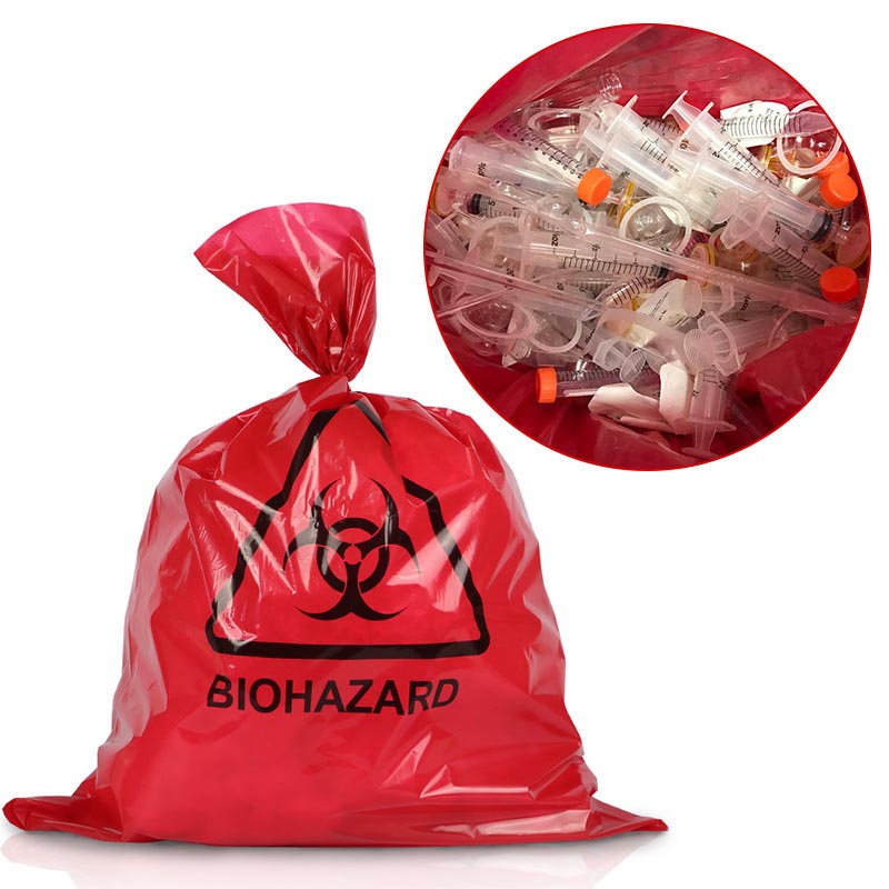 Disposable Medical Waste Bags Heavy Duty Leak Resistant for Hospital Clinic Use