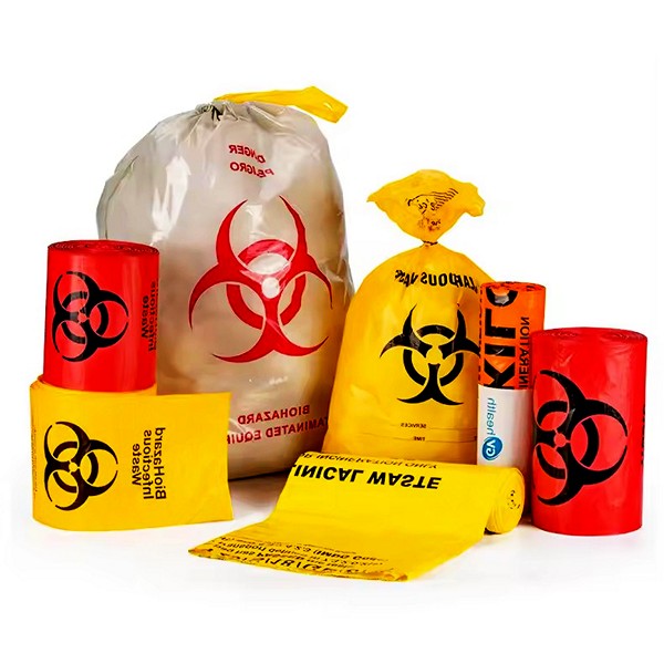 RED Plastic Medical Waste Bag Biohazard Infection Waste Bag