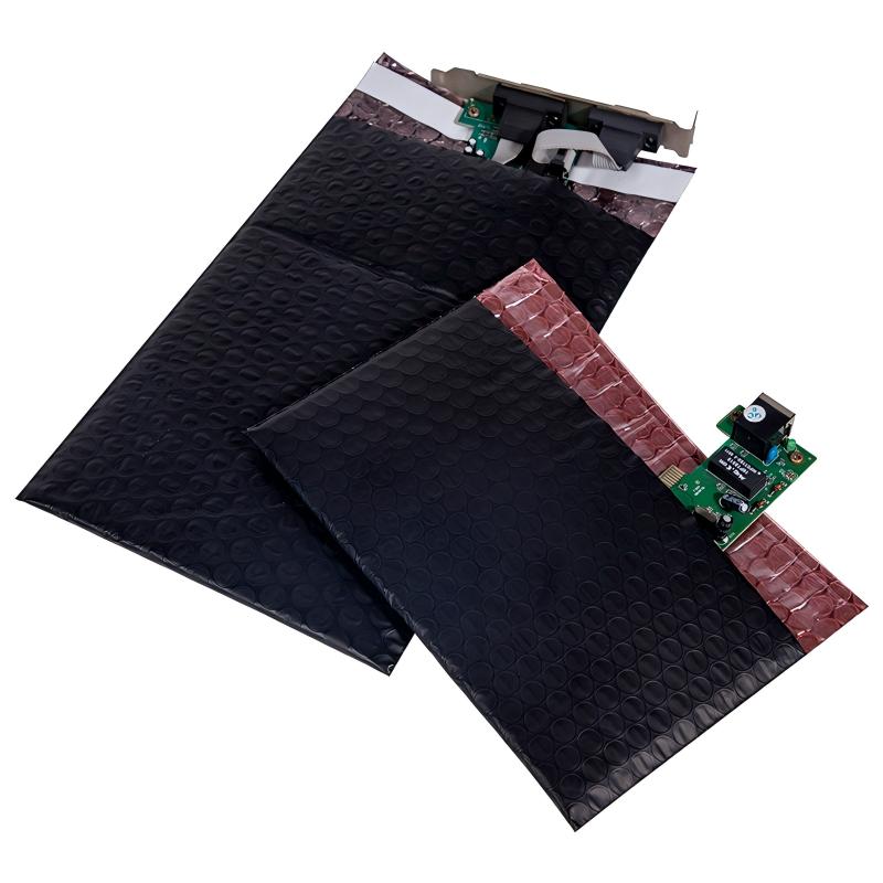 ESD Conductive Bubble Bag, Black Conductive Film Composite Red Double-Sided Anti-Static Bubble Packaging, Shockproof & Cushioning